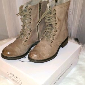 Steve Madden Tropa 2.0 Stone Leather Combat Boots
